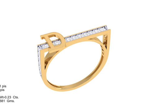 Printable 3D jewelry model of Lady diamond ring 3D मॉडल