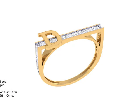 Printable 3D jewelry model of Lady diamond ring 3D Model