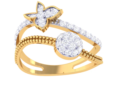 Printable 3D jewelry model of Lady diamond ring 3D Model