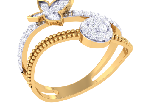 Printable 3D jewelry model of Lady diamond ring 3D Model