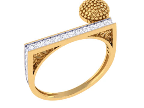 Printable 3D jewelry model of Lady diamond ring 3D Model