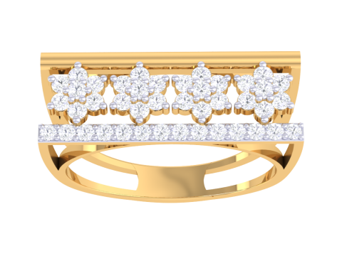 Printable 3D jewelry model of Lady diamond ring 3D Model
