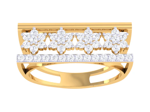 Printable 3D jewelry model of Lady diamond ring 3D Model