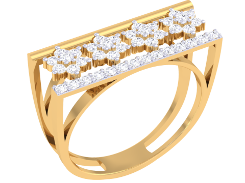 Printable 3D jewelry model of Lady diamond ring 3D 모델