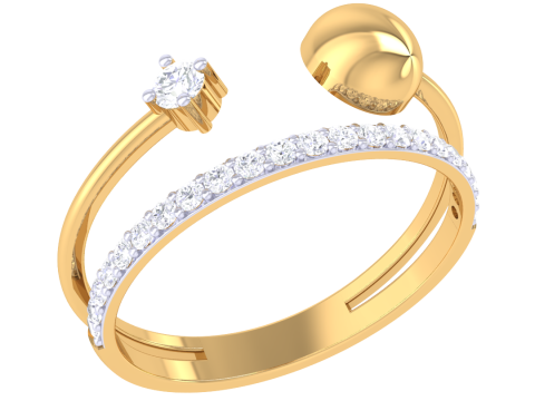 Printable 3D jewelry model of Lady diamond ring 3D 모델