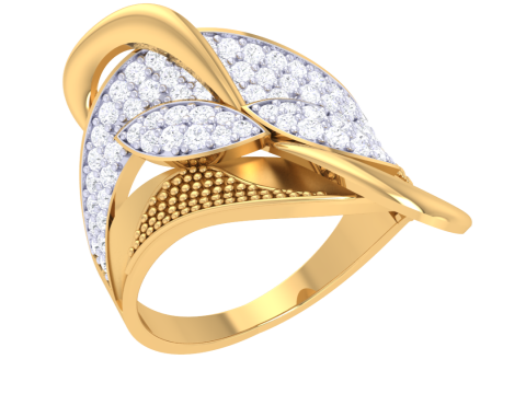 Printable 3D jewelry model of Lady diamond ring Modelo 3D