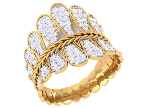 Printable 3D jewelry model of Lady diamond ring 3D Model