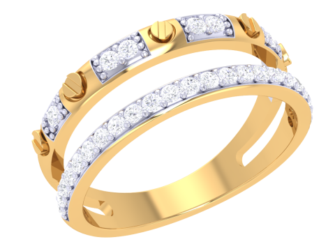 Printable 3D jewelry model of Lady diamond ring 3D 모델