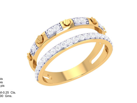 Printable 3D jewelry model of Lady diamond ring 3D 모델