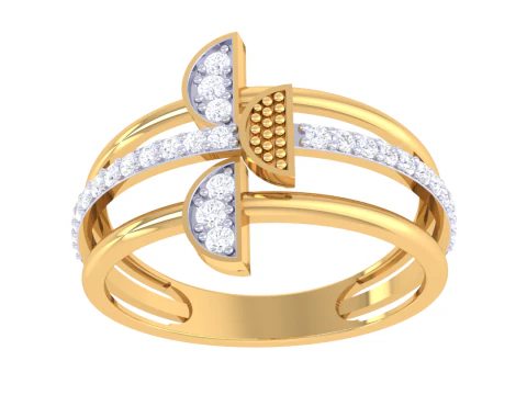 Bayan pırlanta y&uuml;z&uuml;ğ&uuml;n yazdırılabilir 3D takı modeli 3D Model