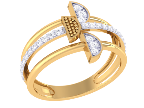 Printable 3D jewelry model of Lady diamond ring 3D Modell