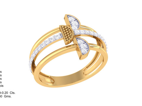 Printable 3D jewelry model of Lady diamond ring 3D Modell