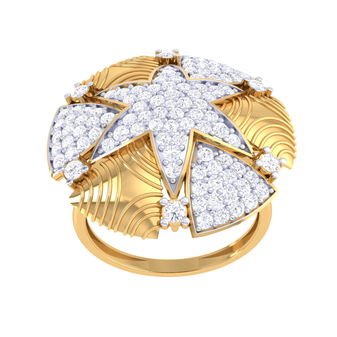Printable 3D jewelry model of Lady diamond ring 3D Model .c4d .max .obj .3ds .fbx .stl .blend 