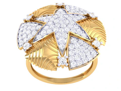 Modello di gioiello stampabile in 3D dell'anello con diamante Lady Modello 3D