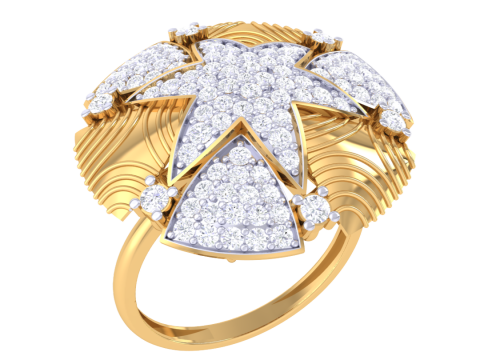 Printable 3D jewelry model of Lady diamond ring Modello 3D