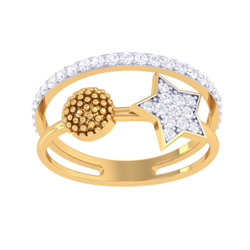 Printable 3D jewelry model of Lady diamond ring 3D मॉडल .c4d .max .obj .3ds .fbx .stl .blend