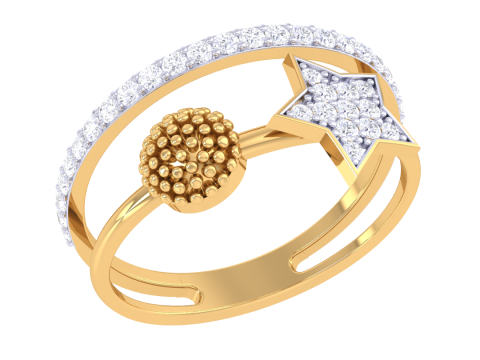 Printable 3D jewelry model of Lady diamond ring 3D मॉडल