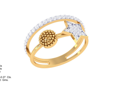 Printable 3D jewelry model of Lady diamond ring 3D मॉडल