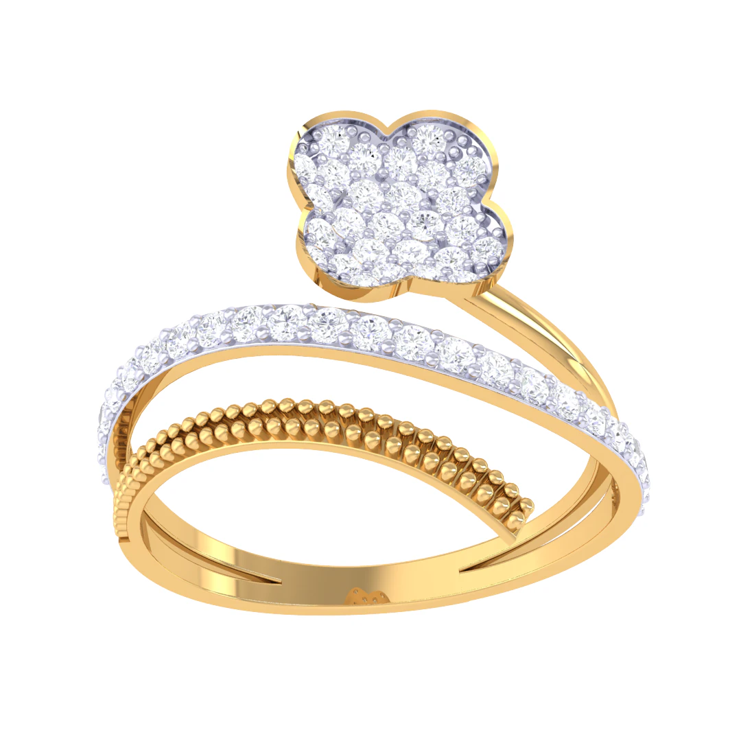 Printable 3D jewelry model of Lady diamond ring 3D Model .c4d .max .obj .3ds .fbx .stl .blend 