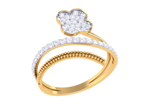 Printable 3D jewelry model of Lady diamond ring 3D मॉडल