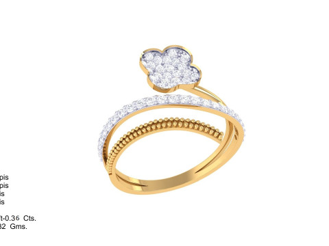 Printable 3D jewelry model of Lady diamond ring 3D मॉडल