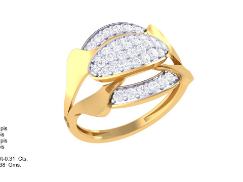 Printable 3D jewelry model of Lady diamond ring 3D Model