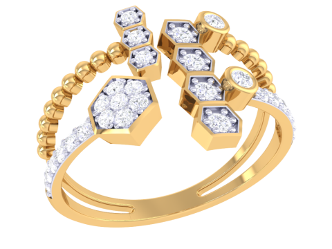 Printable 3D jewelry model of Lady diamond ring 3D 모델