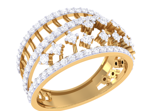 Printable 3D jewelry model of Lady diamond ring Model 3D