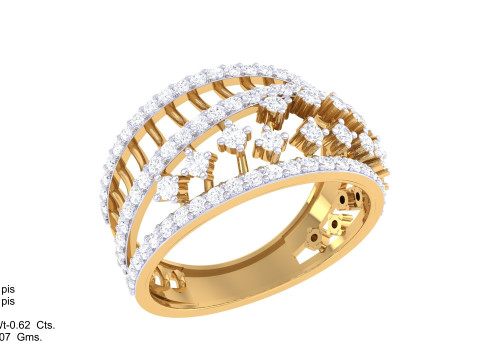 Printable 3D jewelry model of Lady diamond ring Model 3D