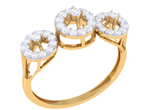 Printable 3D jewelry model of Lady diamond ring Modelo 3D