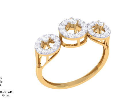Printable 3D jewelry model of Lady diamond ring Modelo 3D
