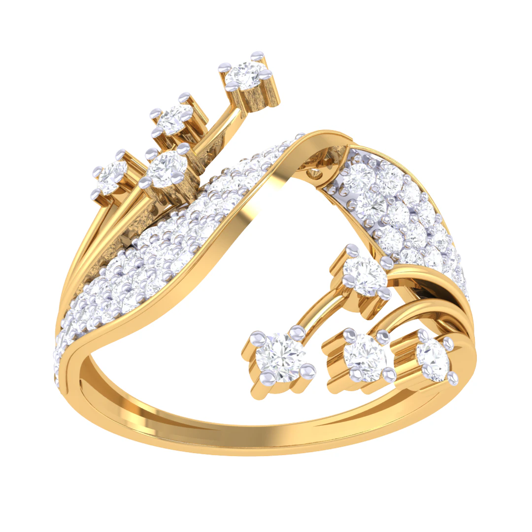 Printable 3D jewelry model of Lady diamond ring 3D Model .c4d .max .obj .3ds .fbx .stl .blend 