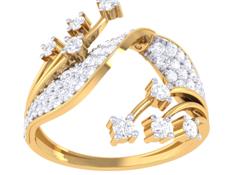 Printable 3D jewelry model of Lady diamond ring Model 3D
