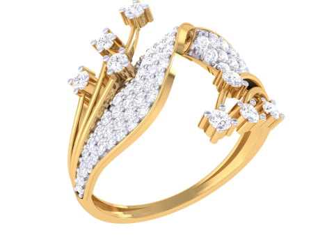 Printable 3D jewelry model of Lady diamond ring 3D मॉडल