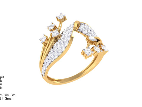 Printable 3D jewelry model of Lady diamond ring 3D मॉडल