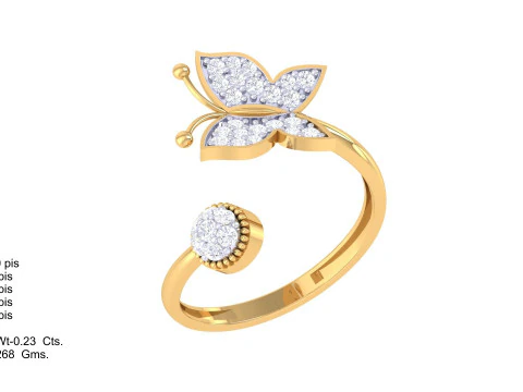 Printable 3D jewelry model of Lady diamond ring 3D Model