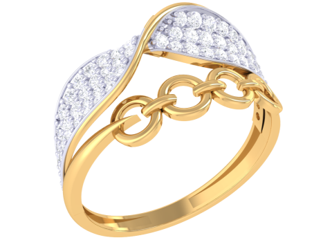 Printable 3D jewelry model of Lady diamond ring Modelo 3D