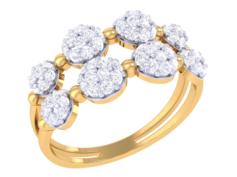 Printable 3D jewelry model of Lady diamond ring Modelo 3D