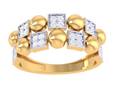 Printable 3D jewelry model of Lady diamond ring Modelo 3D