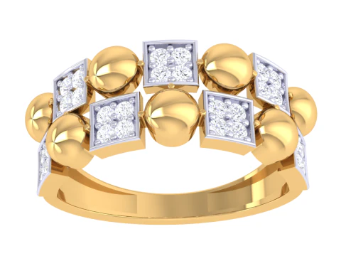 3D-модель ювелирного кольца Lady с бриллиантом для печати 3D Модель