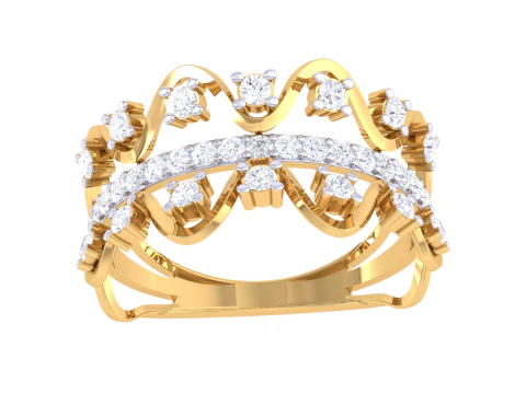 Printable 3D jewelry model of Lady diamond ring 3D Model