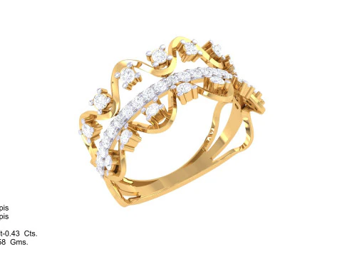 Printable 3D jewelry model of Lady diamond ring 3D Model
