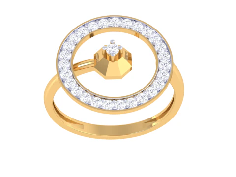 Printable 3D jewelry model of Lady diamond ring 3D Model