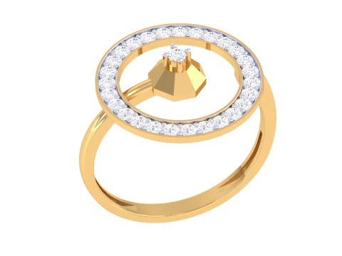 Printable 3D jewelry model of Lady diamond ring 3D Model