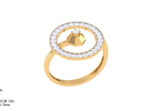 Printable 3D jewelry model of Lady diamond ring 3D Model