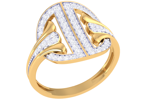 Printable 3D jewelry model of Lady diamond ring Modelo 3D