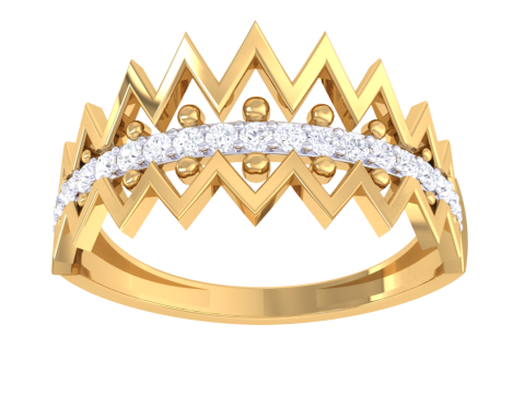 Printable 3D jewelry model of Lady diamond ring Modello 3D