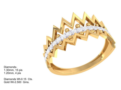 Printable 3D jewelry model of Lady diamond ring Modelo 3D