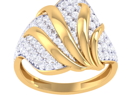 Printable 3D jewelry model of Lady diamond ring 3D मॉडल