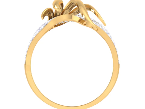 Printable 3D jewelry model of Lady diamond ring 3D Model